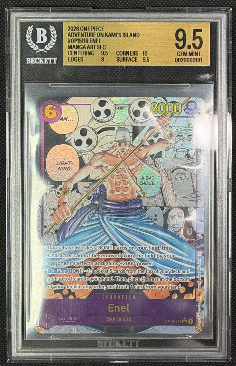 2026 One Piece  #OP15118 Enel Manga Art BGS9.5