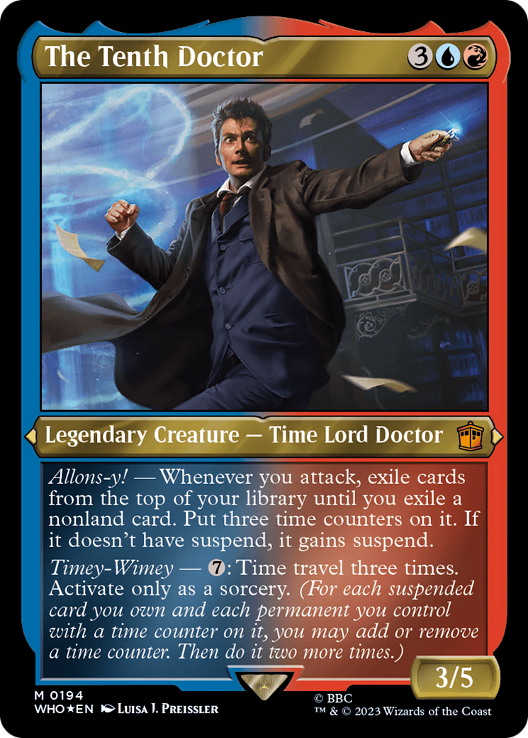 The Tenth Doctor (Display Commander) - Thick Stock (WHO-194) - Doctor Who Etched Foil