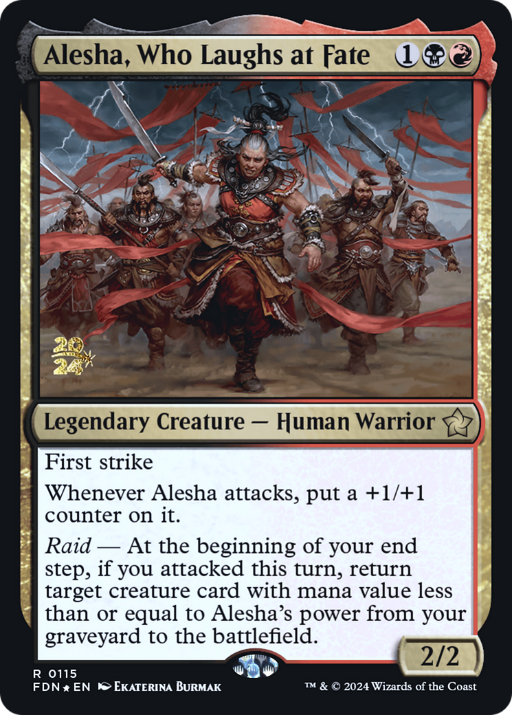 Alesha, Who Laughs at Fate [Foundations Prerelease Promos]