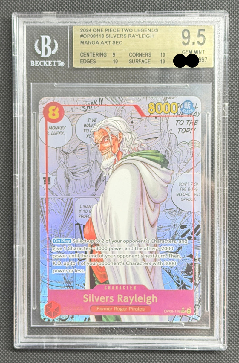 2024 One Piece Two Legends #OP08118 Silvers Rayleigh Manga Art SEC BGS9.5