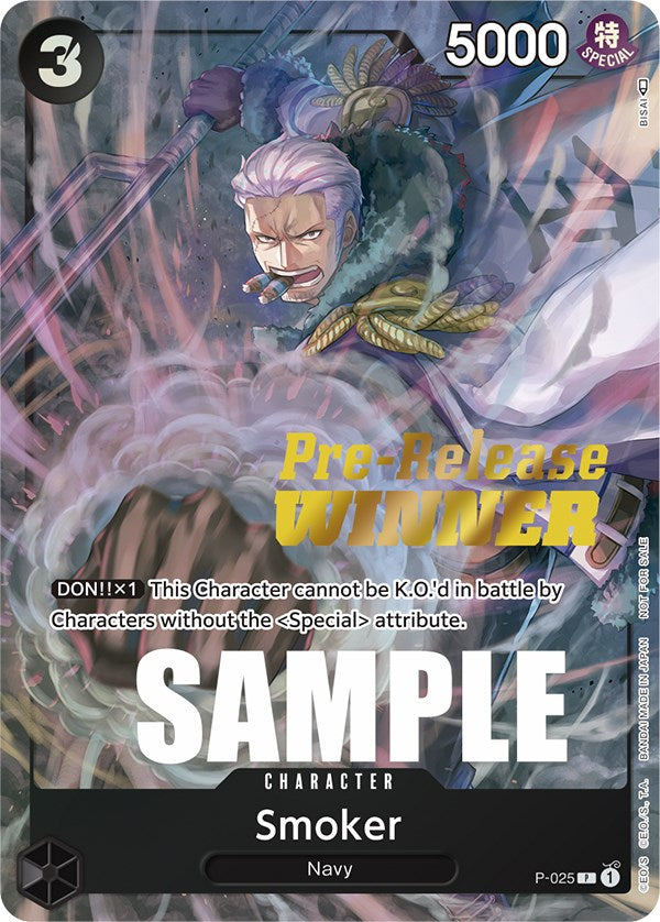 Smoker (Pre-Release) [Winner] [One Piece Promotion Cards]