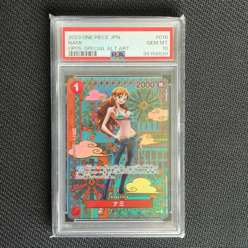 2024 One Piece (Japanese) Nami OP05-Special Art PSA 10
