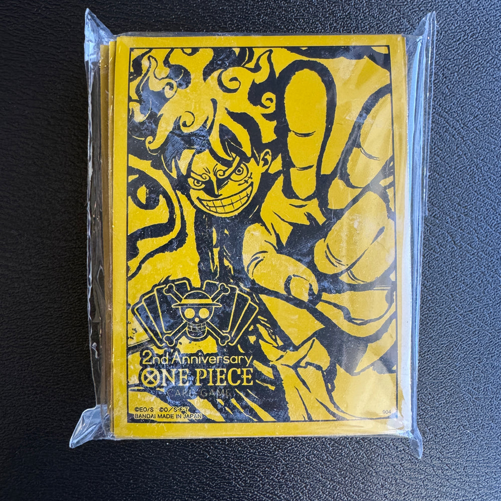 Bandai: 70ct Card Sleeves - 2nd Anniversary JP Gold Luffy