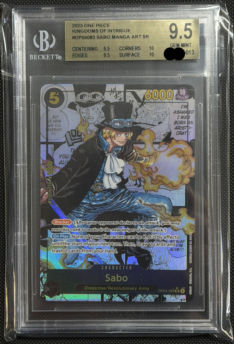 2023 One Piece Kingdoms of Intrigue #OP04083 Sabo Manga Art SR BGS9.5
