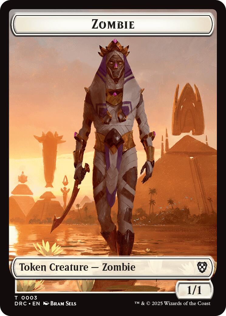 Angel of Sanctions // Zombie (0003) Double-Sided Token [Aetherdrift Commander Tokens]