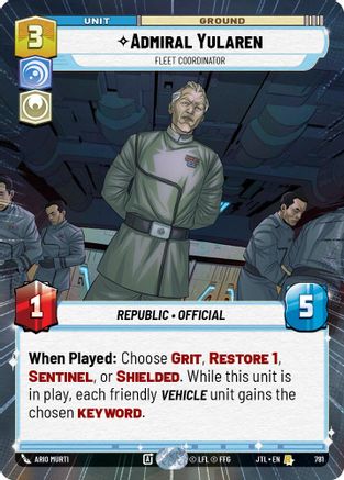Admiral Yularen - Fleet Coordinator (781) (Hyperspace Foil) (781) [Jump to Lightspeed]