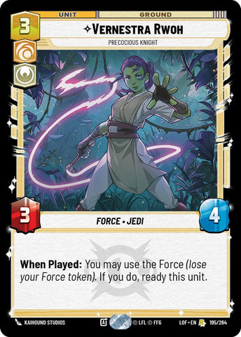 Vernestra Rwoh - Precocious Knight (195/264) (195/264) [Legends of the Force]