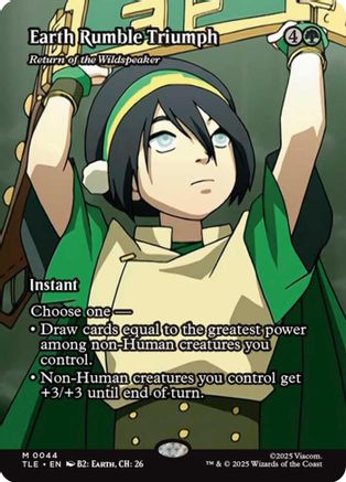 Earth Rumble Triumph - Return of the Wildspeaker (Borderless) (TLE-044) - Avatar: The Last Airbender: Eternal-Legal Foil