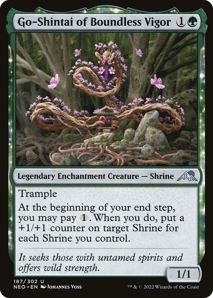 Go-Shintai of Boundless Vigor (NEO-187) - Kamigawa: Neon Dynasty: (enchantment) Foil