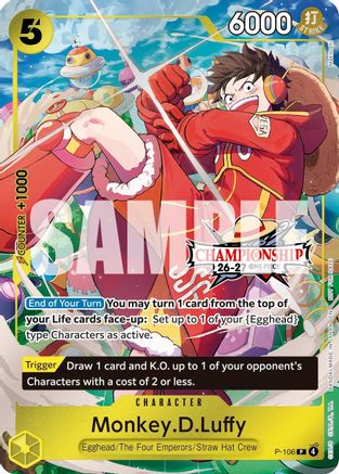 Monkey.D.Luffy (CS 26-27 Celebration Pack) (P-106) - One Piece Promotion Cards Foil