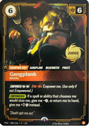 Gangplank, Naval (086/166) - Riftbound Judge Promotional Cards Foil