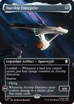 Starship Enterprise (Borderless) (TRC-211) - Commander: Star Trek Foil