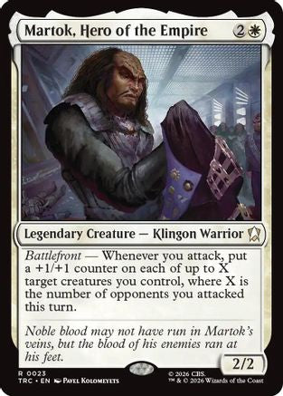 Martok, Hero of the Empire (Surge Foil) (TRC-023) - Commander: Star Trek Foil