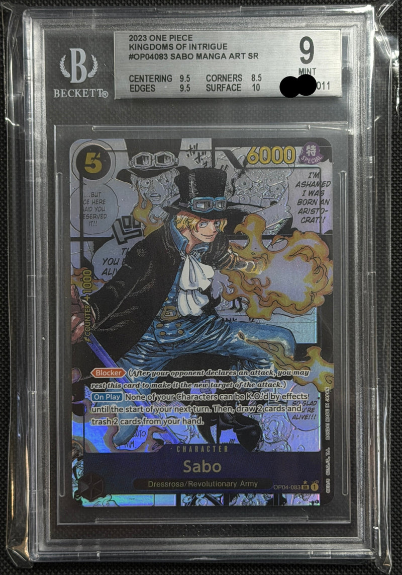 2023 One Piece Kingdoms of Intrigue #OP04083 Sabo Manga Art SR BGS9.0