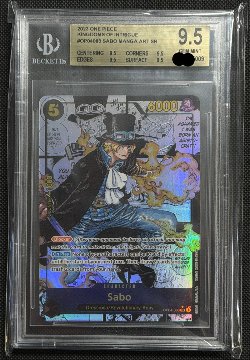 2023 One Piece Kingdoms of Intrigue #OP04083 Sabo Manga Art SR BGS9.5