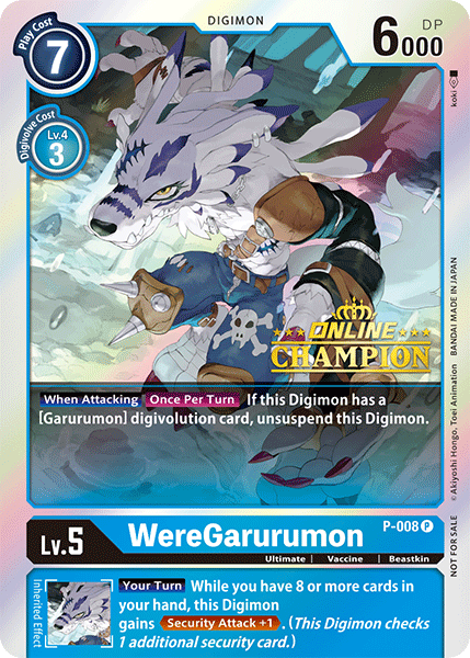 digimon weregarurumon card WereGarurumon [P-008] (Online Regional