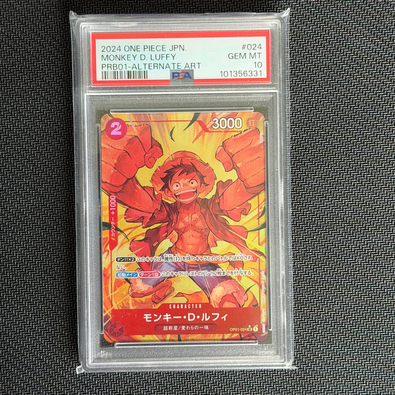 2024 One Piece (Japanese) Monkey D.Luffy PRB-1-Alternate Art PSA 10