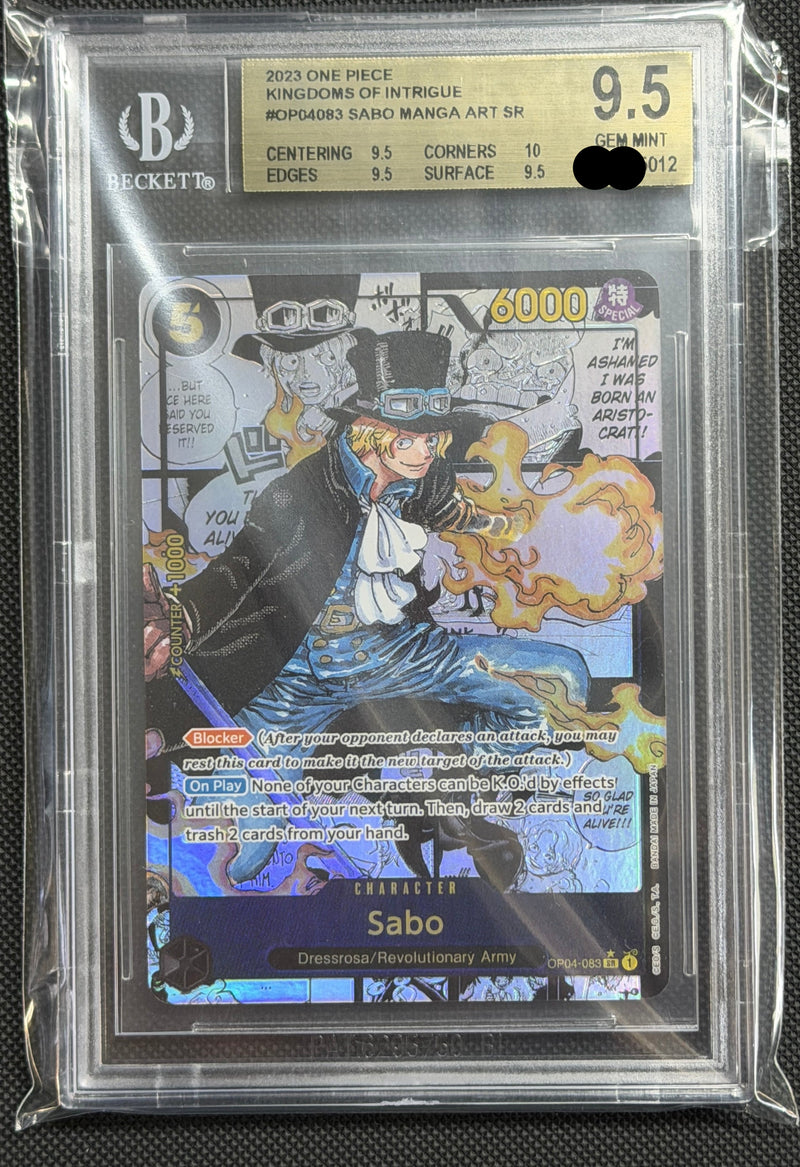 2023 One Piece Kingdoms of Intrigue #OP04083 Sabo Manga Art SR BGS9.5