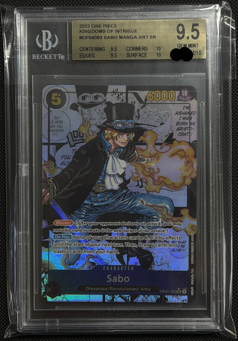 2023 One Piece Kingdoms of Intrigue #OP04083 Sabo Manga Art SR BGS9.5