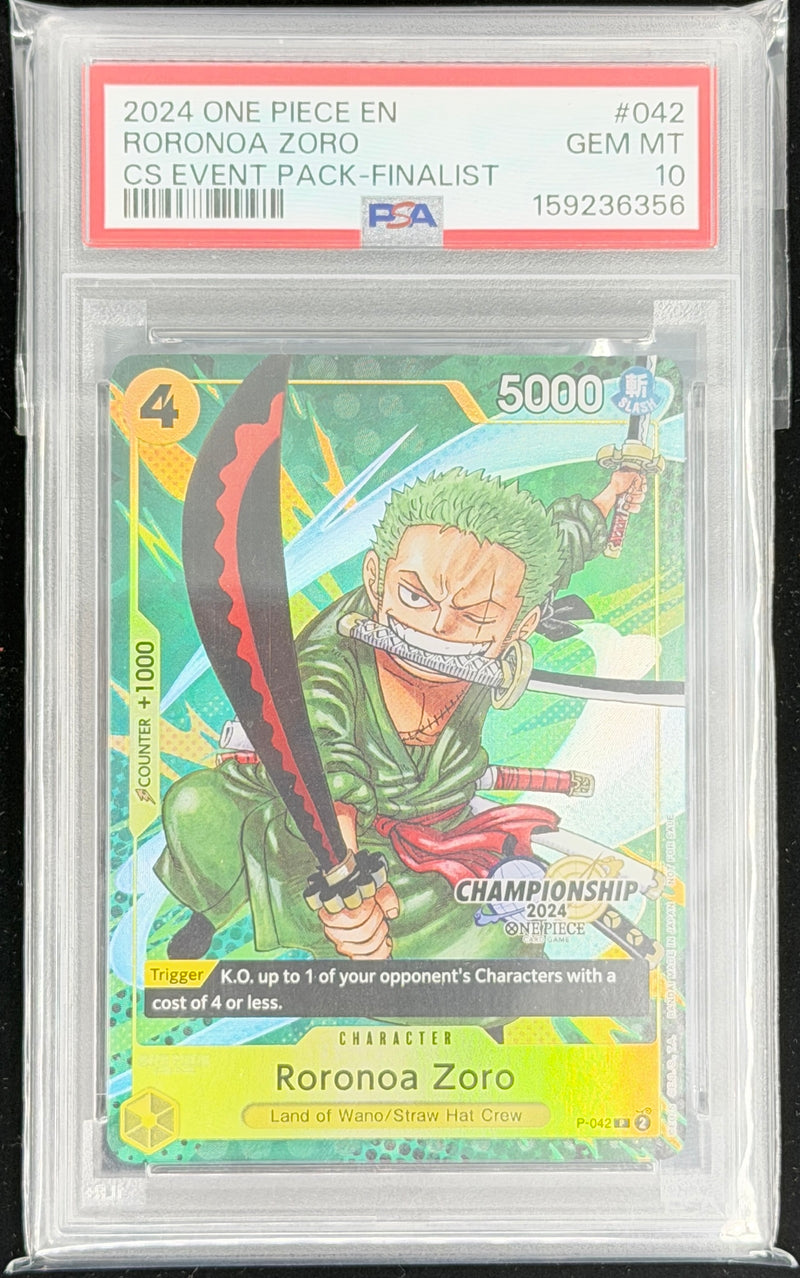 2024 One Piece EN Roronoa Zoro CS Event #42 Finalist GEM MT PSA10