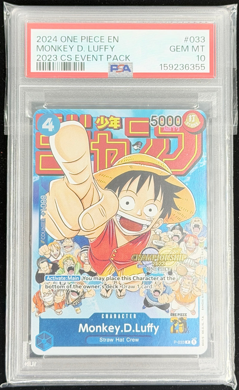 2024 One Piece EN Monkey D Luffy 2023 CS Event  Pack #32 GEM MT PSA10