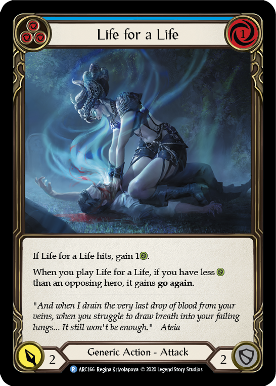 Life for a Life (Blue) [U-ARC166] (Arcane Rising Unlimited)  Unlimited Rainbow Foil