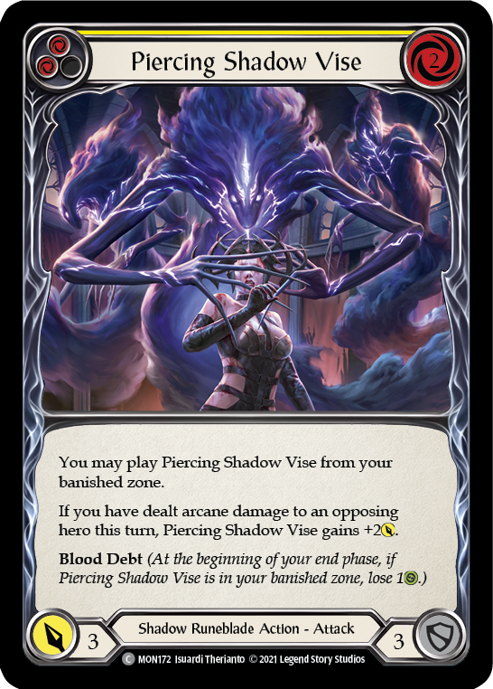 Piercing Shadow Vise (Yellow) [MON172-RF] (Monarch)  1st Edition Rainbow Foil